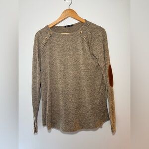Pink Clover Brown Crew Neck Sweater
